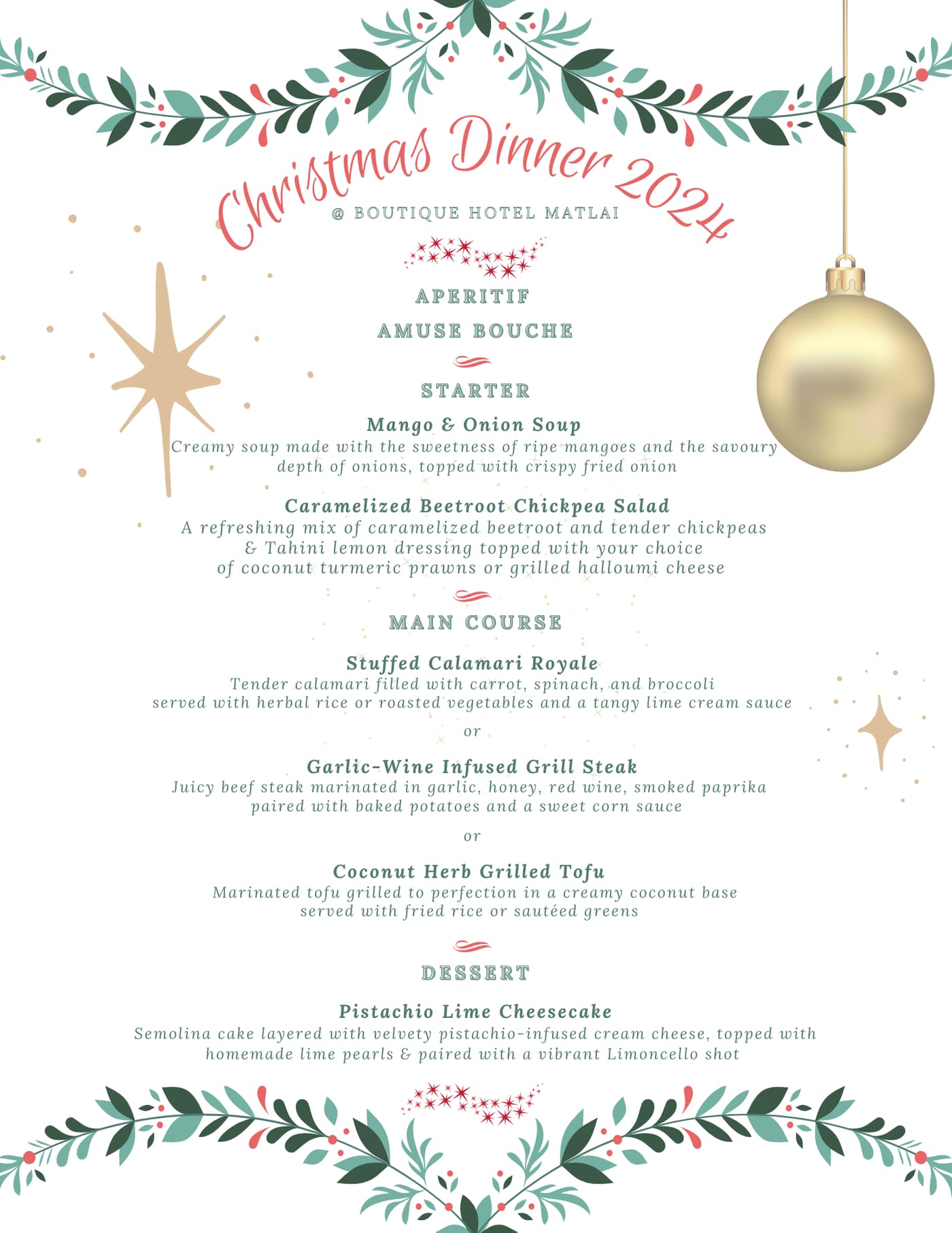 Christmas menu