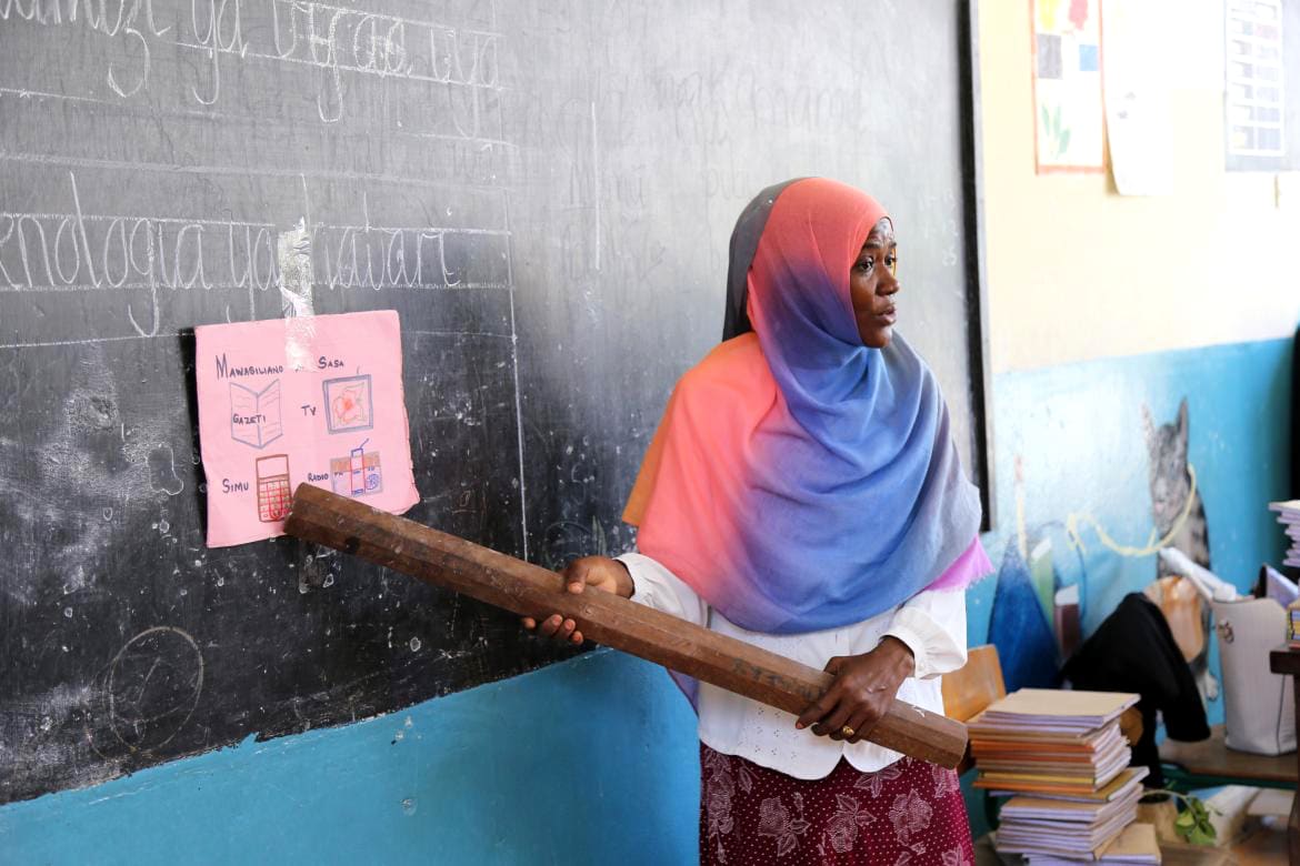 teacher in Zanzibar school
