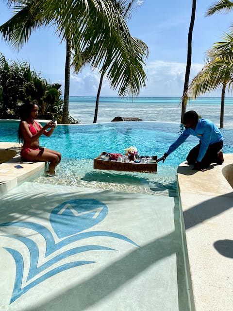 breakfast inside the pool
